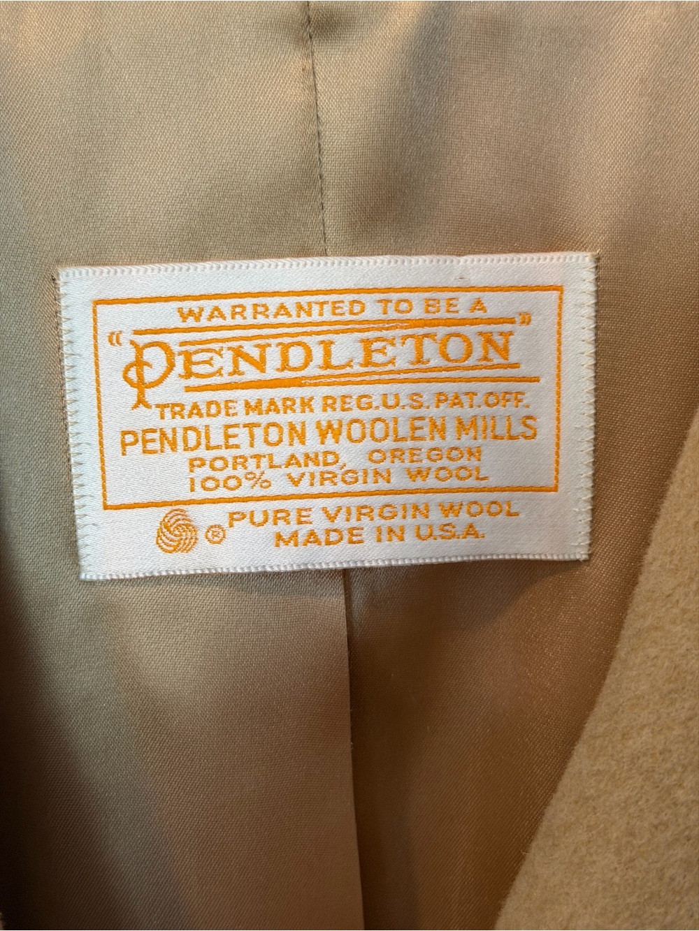 Pendleton Trench Coat Vintage Tan 90s Wool Camel Double Breasted Maxi Women’s 14 - Picture 2 of 12